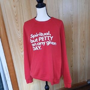 Bella Canvas Red Crew Neck Sweatshirt Spiritual Graphic